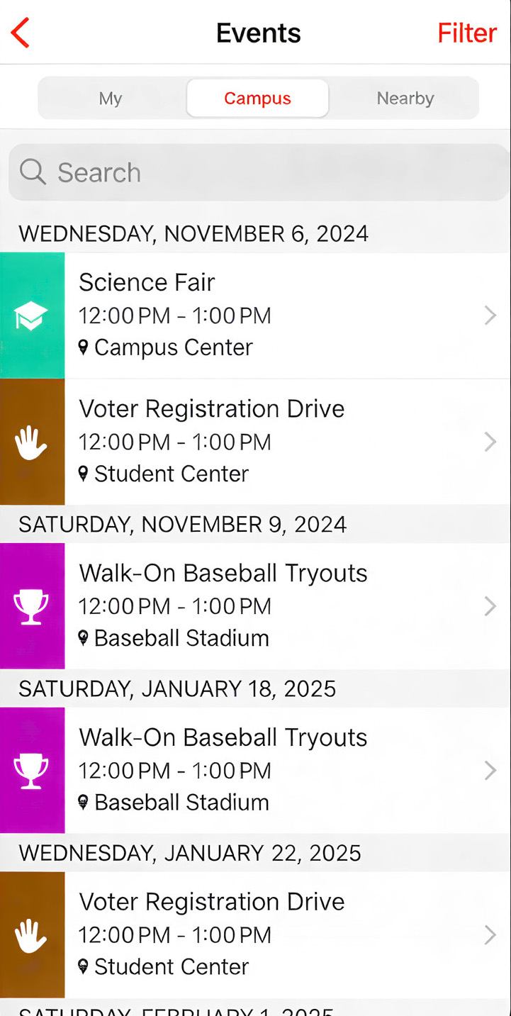 Corq app event details