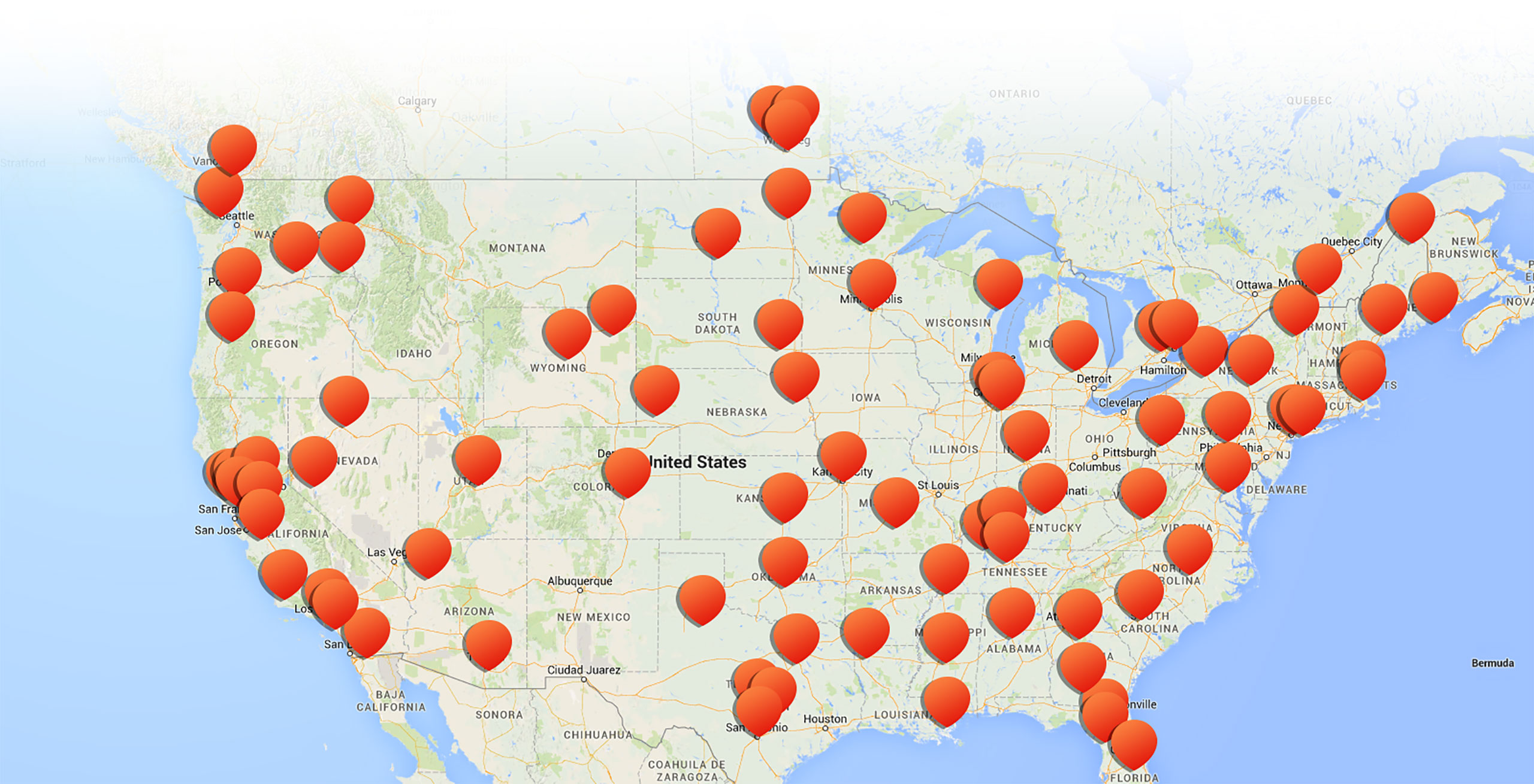 Map showing events in your area